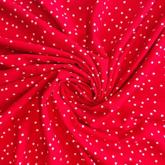 Viscose - Scattered Spots Scarlet